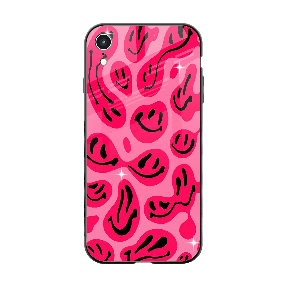 Acid Smiles Pink back phone cover | glass case for iphone xr