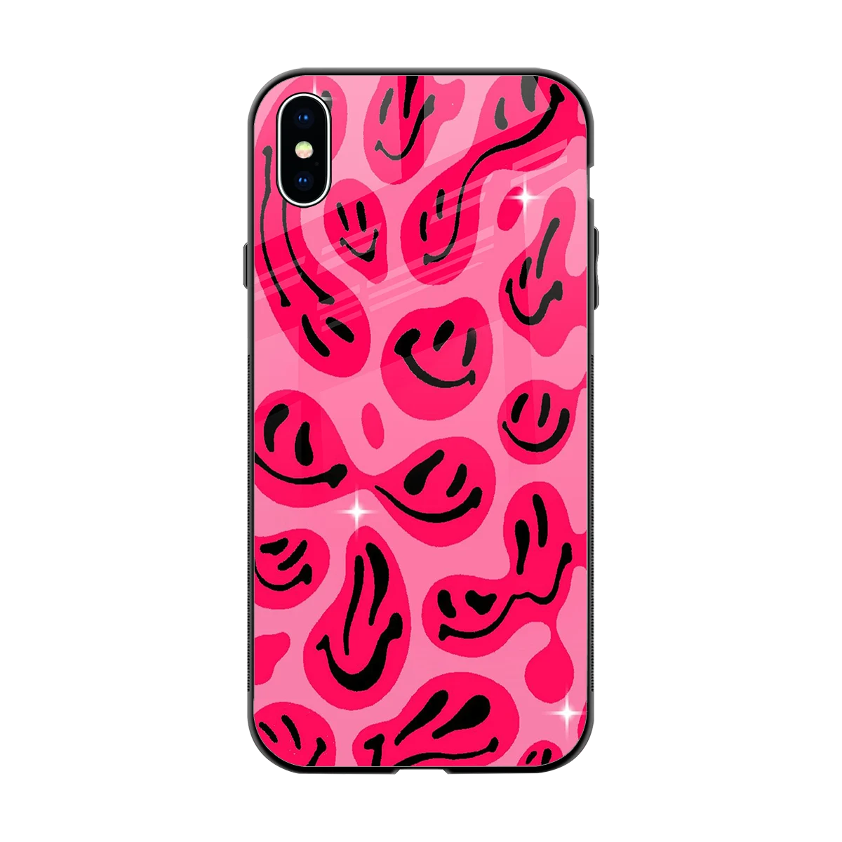 Acid Smiles Pink back phone cover | glass case for iphone xs max