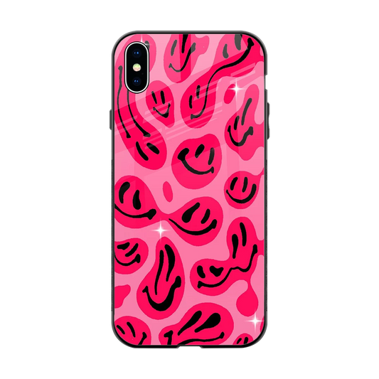 Acid Smiles Pink back phone cover | glass case for iphone xs max