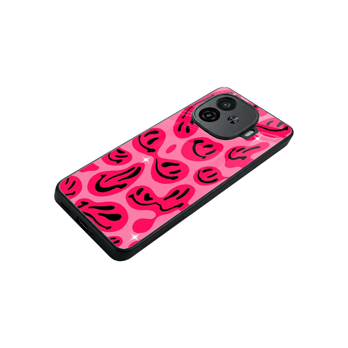 Acid Smiles Pink stylish phone case for iqoo neo 10r 5g | glossy glass and slim fit