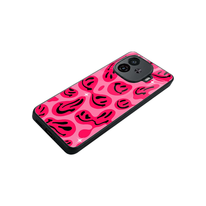 Acid Smiles Pink stylish phone case for iqoo neo 10r 5g | glossy glass and slim fit