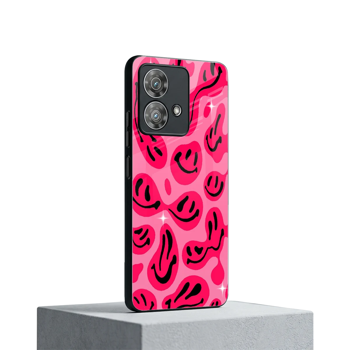 Acid Smiles Pink motorola edge 40 neo 5g mobile cover | shockproof glass phone case