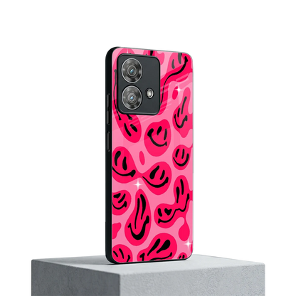 Acid Smiles Pink motorola edge 40 neo 5g mobile cover | shockproof glass phone case