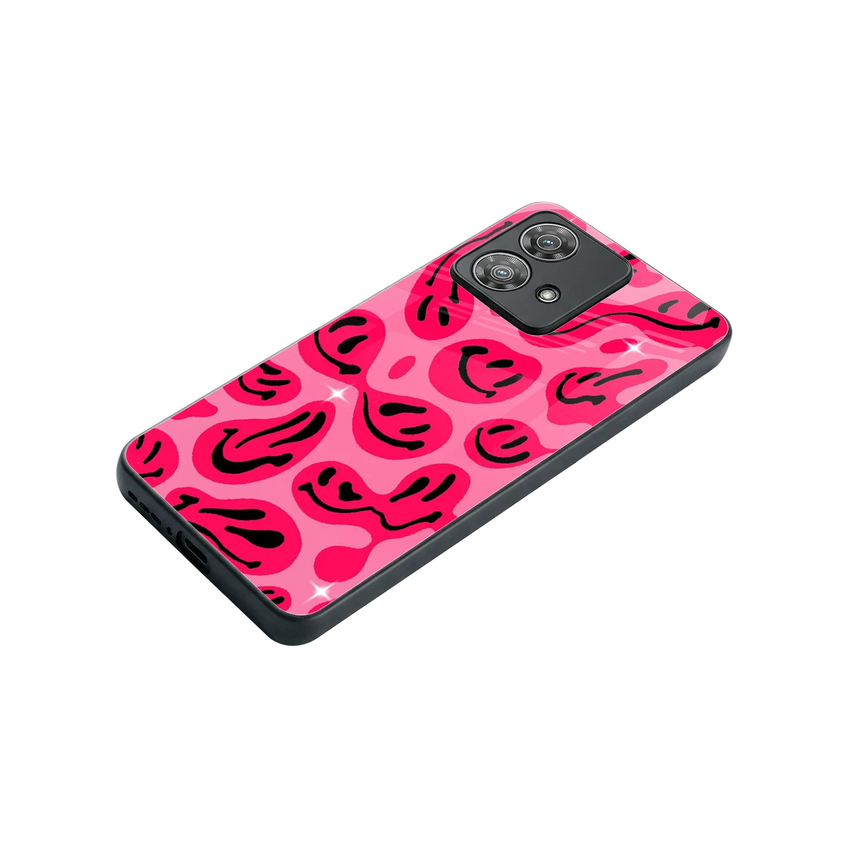 Acid Smiles Pink stylish phone case for motorola edge 40 neo 5g | glossy glass and slim fit