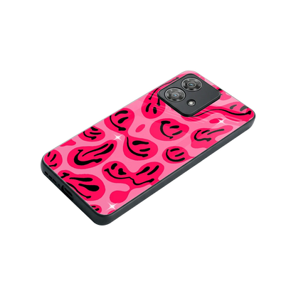 Acid Smiles Pink stylish phone case for motorola edge 40 neo 5g | glossy glass and slim fit