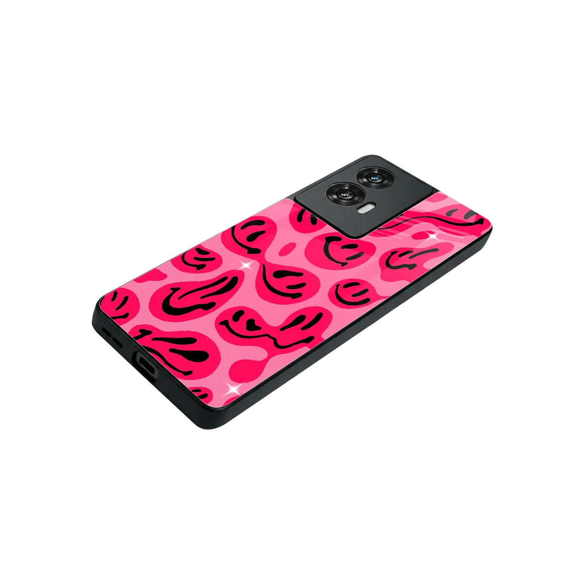 Acid Smiles Pink stylish phone case for motorola edge 50 fusion | glossy glass and slim fit