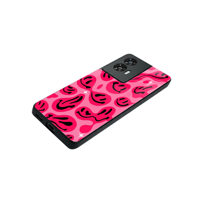 Acid Smiles Pink stylish phone case for motorola edge 50 fusion | glossy glass and slim fit