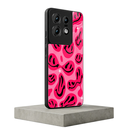 Acid Smiles Pink motorola edge 50 pro mobile cover | shockproof glass phone case