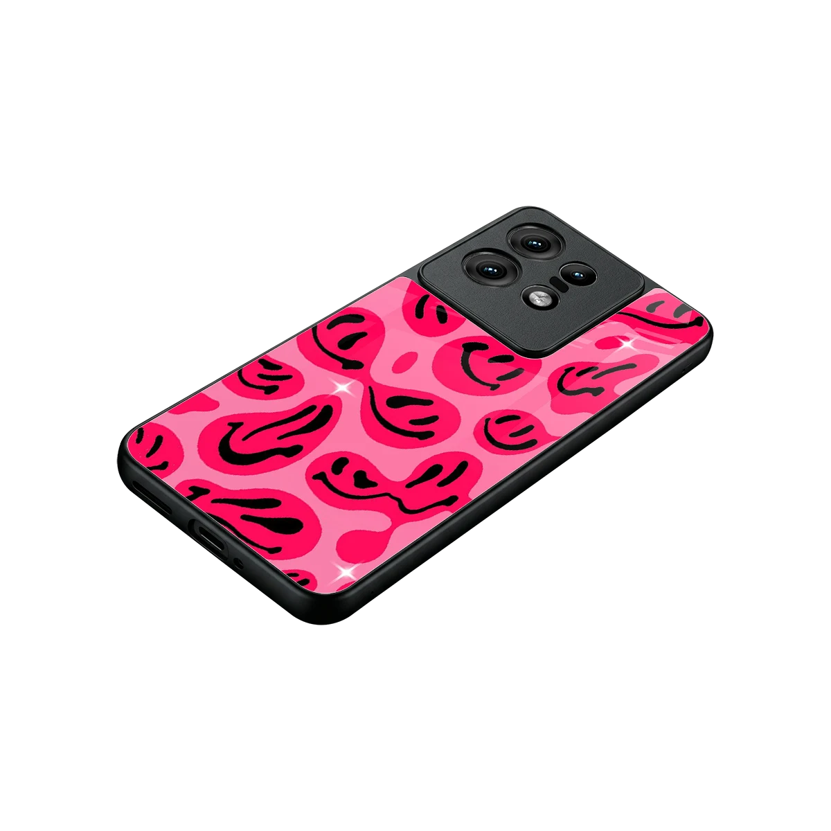 Acid Smiles Pink stylish phone case for motorola edge 50 pro | glossy glass and slim fit