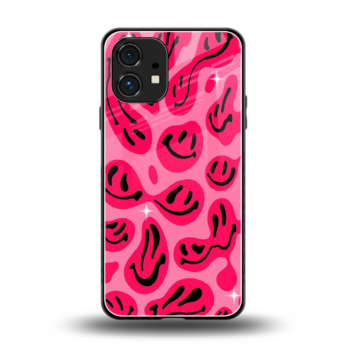 Acid Smiles Pink back phone cover | glass case for nothing phone 1