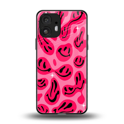 Acid Smiles Pink back phone cover | glass case for nothing phone 2
