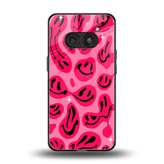 Acid Smiles Pink back phone cover | glass case for nothing phone 2a