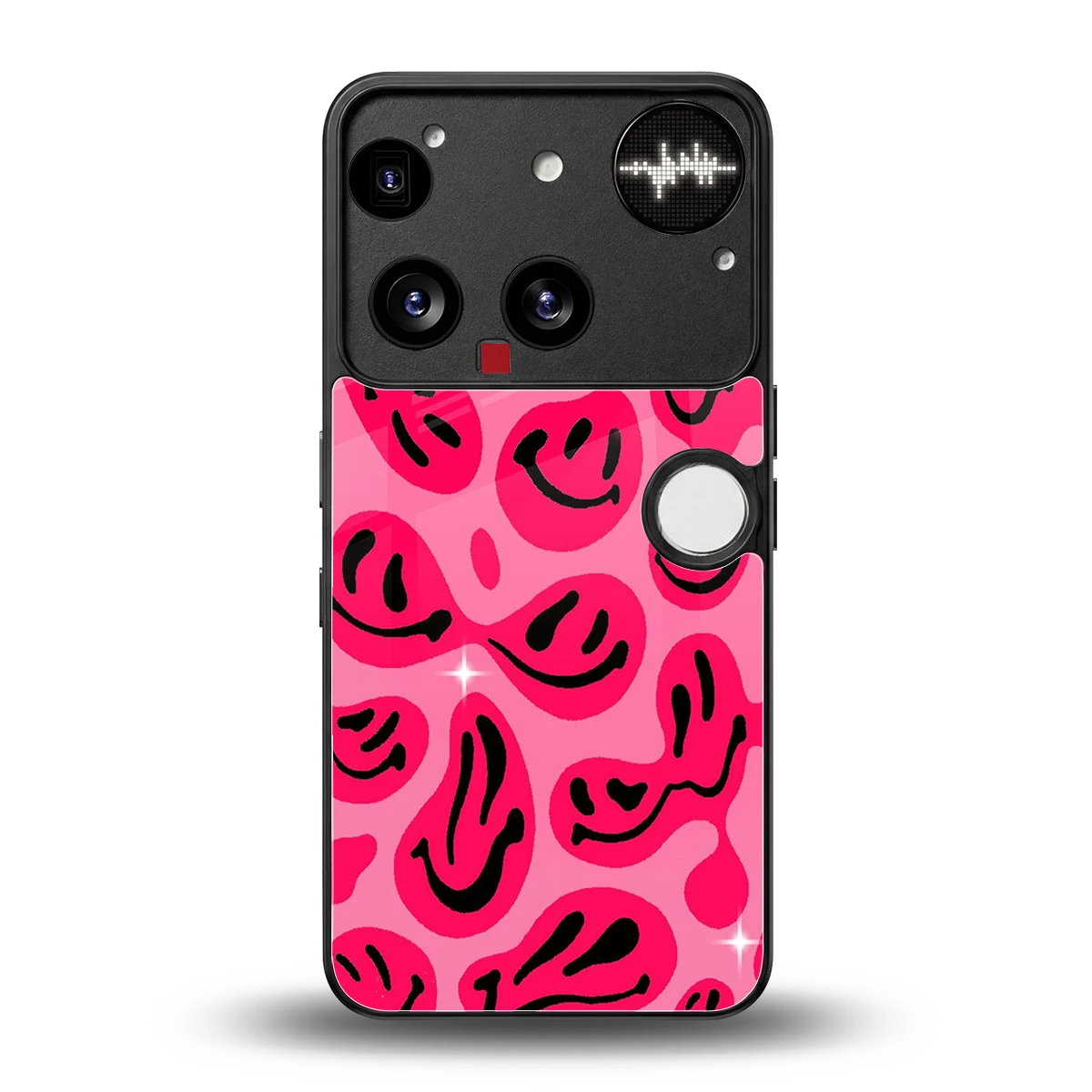 Acid Smiles Pink back phone cover | glass case for nothing phone 3