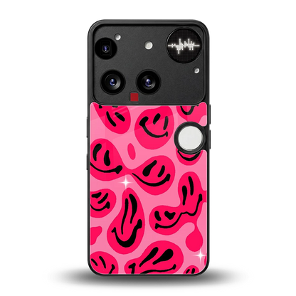 Acid Smiles Pink back phone cover | glass case for nothing phone 3