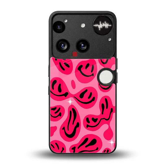 Acid Smiles Pink back phone cover | glass case for nothing phone 3