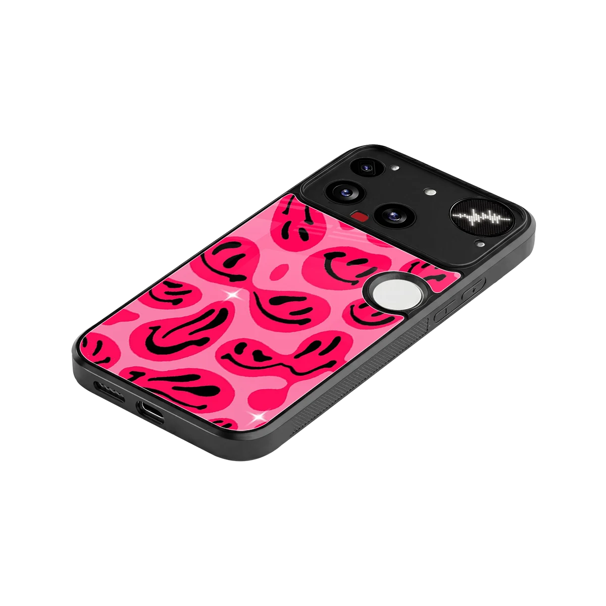 Acid Smiles Pink stylish phone case for nothing phone 3 | glossy glass and slim fit