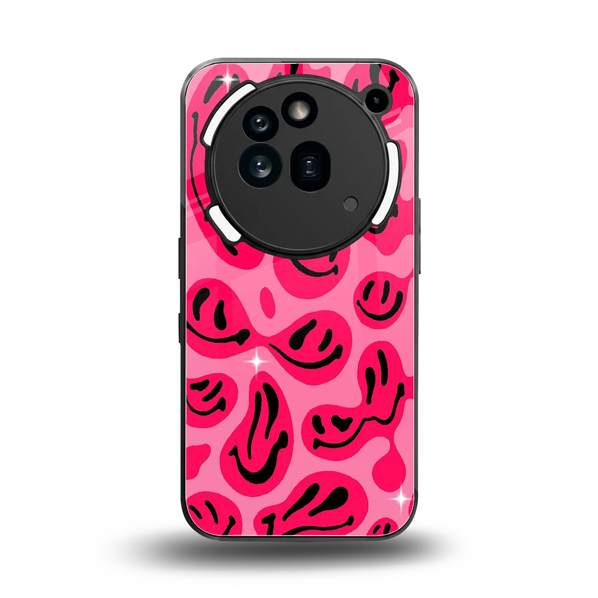 Acid Smiles Pink back phone cover | glass case for nothing phone 3a pro