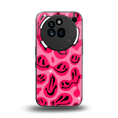 Acid Smiles Pink back phone cover | glass case for nothing phone 3a pro