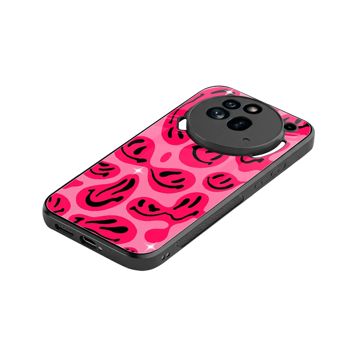 Acid Smiles Pink stylish phone case for nothing phone 3a pro | glossy glass and slim fit