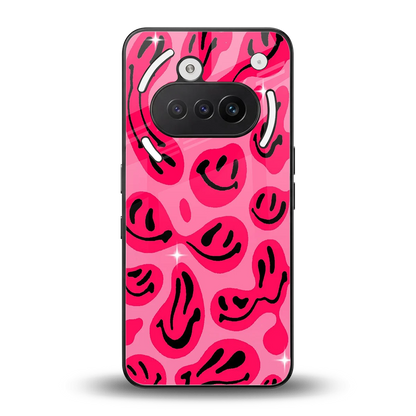 Acid Smiles Pink back phone cover | glass case for nothing phone 3a