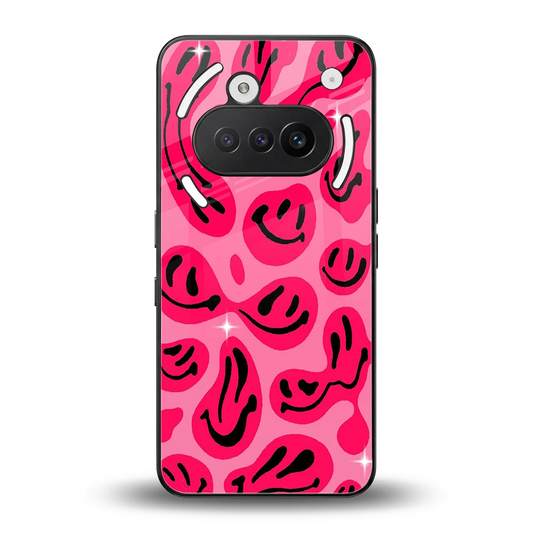 Acid Smiles Pink back phone cover | glass case for nothing phone 3a