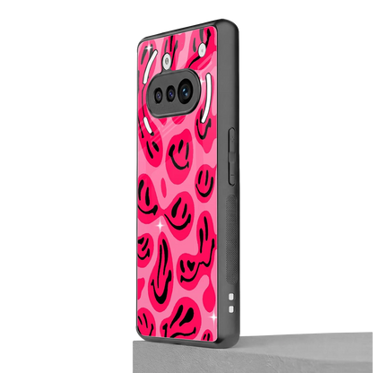 Acid Smiles Pink nothing phone 3a mobile cover | shockproof glass phone case