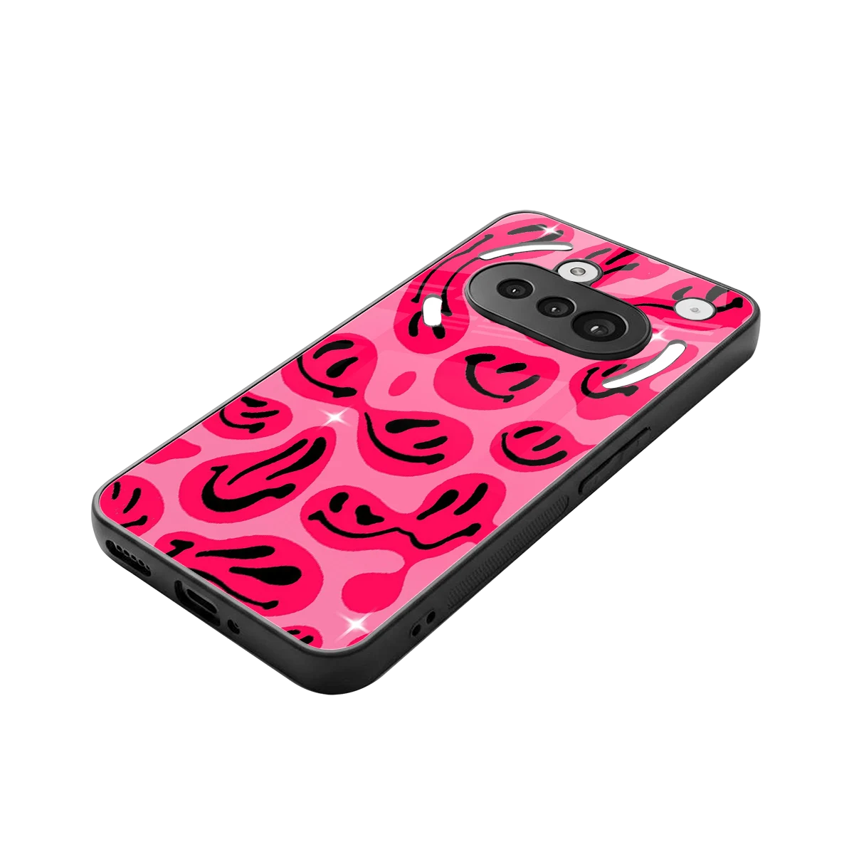 Acid Smiles Pink stylish phone case for nothing phone 3a | glossy glass and slim fit