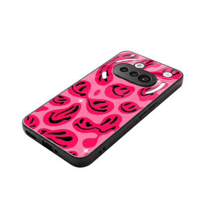 Acid Smiles Pink stylish phone case for nothing phone 3a | glossy glass and slim fit