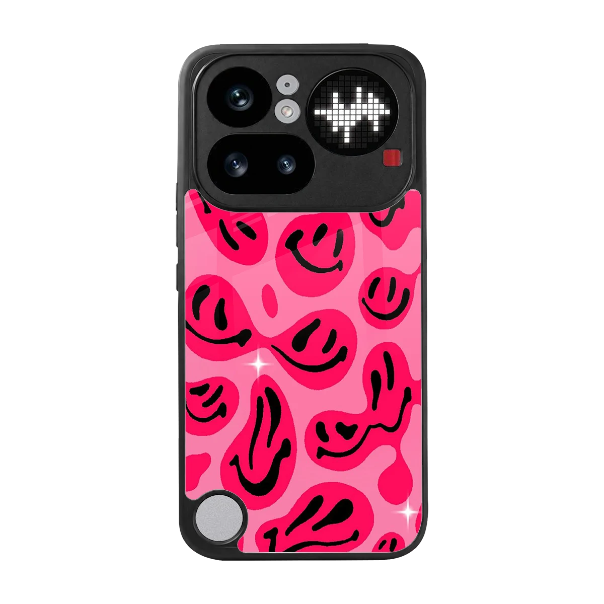 Acid Smiles Pink back phone cover | glass case for nothing phone 4a pro
