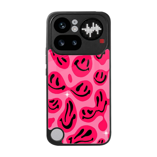 Acid Smiles Pink back phone cover | glass case for nothing phone 4a pro