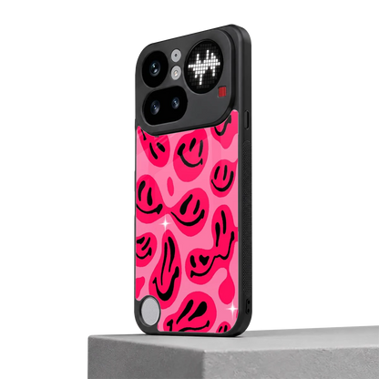 Acid Smiles Pink nothing phone 4a pro mobile cover | shockproof glass phone case