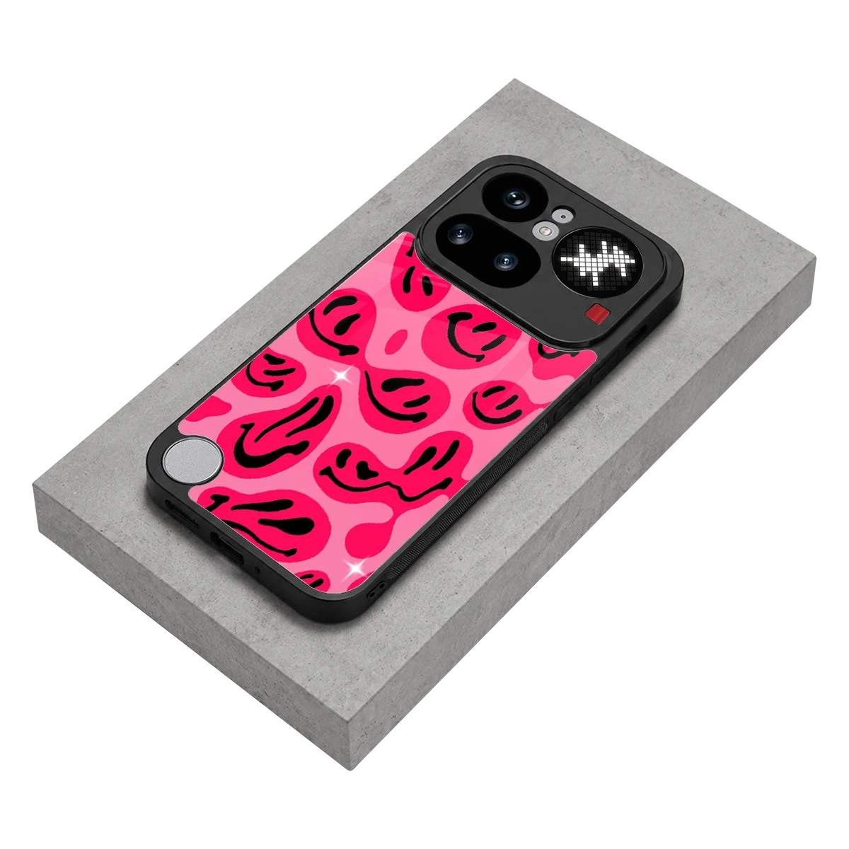 Acid Smiles Pink stylish phone case for nothing phone 4a pro | glossy glass and slim fit