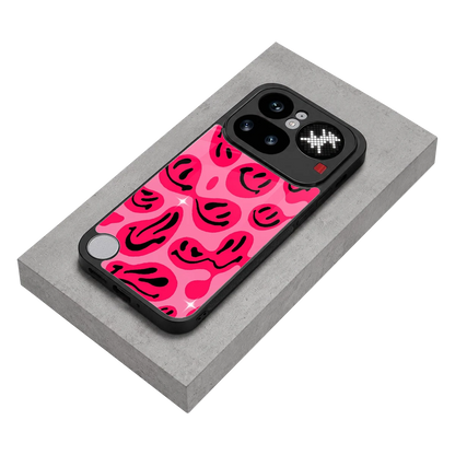 Acid Smiles Pink stylish phone case for nothing phone 4a pro | glossy glass and slim fit