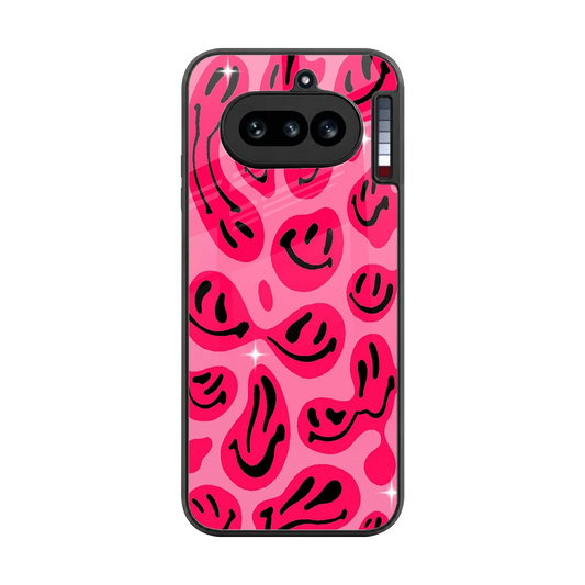 Acid Smiles Pink back phone cover | glass case for nothing phone 4a
