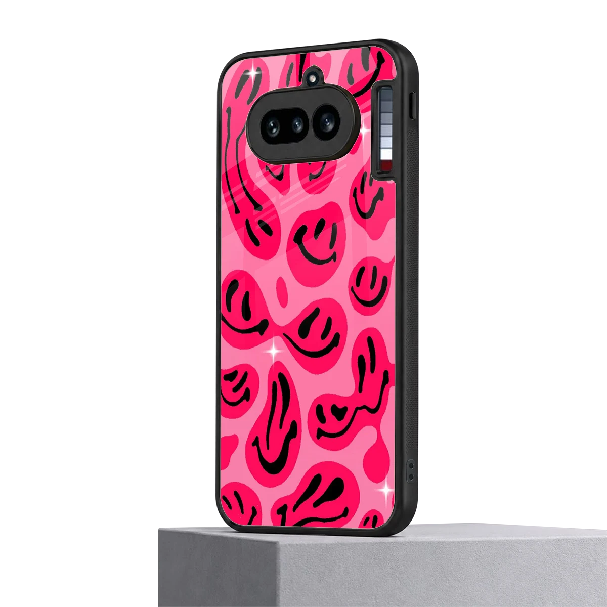 Acid Smiles Pink nothing phone 4a mobile cover | shockproof glass phone case