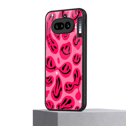 Acid Smiles Pink nothing phone 4a mobile cover | shockproof glass phone case