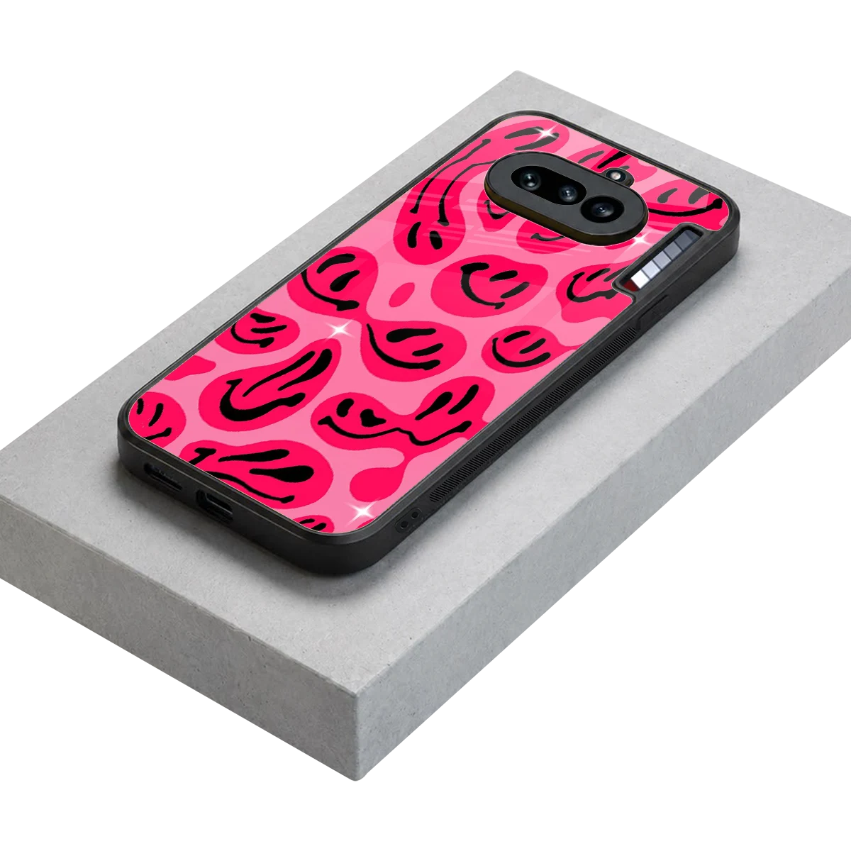 Acid Smiles Pink stylish phone case for nothing phone 4a | glossy glass and slim fit