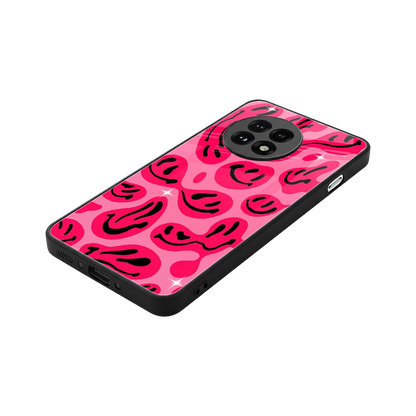 Acid Smiles Pink stylish phone case for oneplus 13r | glossy glass and slim fit