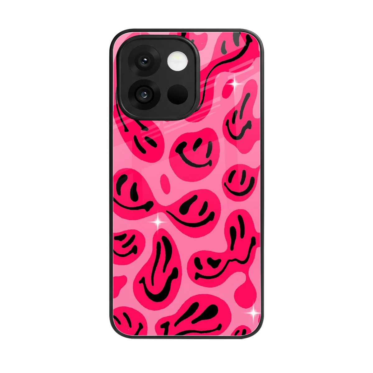 Acid Smiles Pink back phone cover | glass case for oneplus 13s