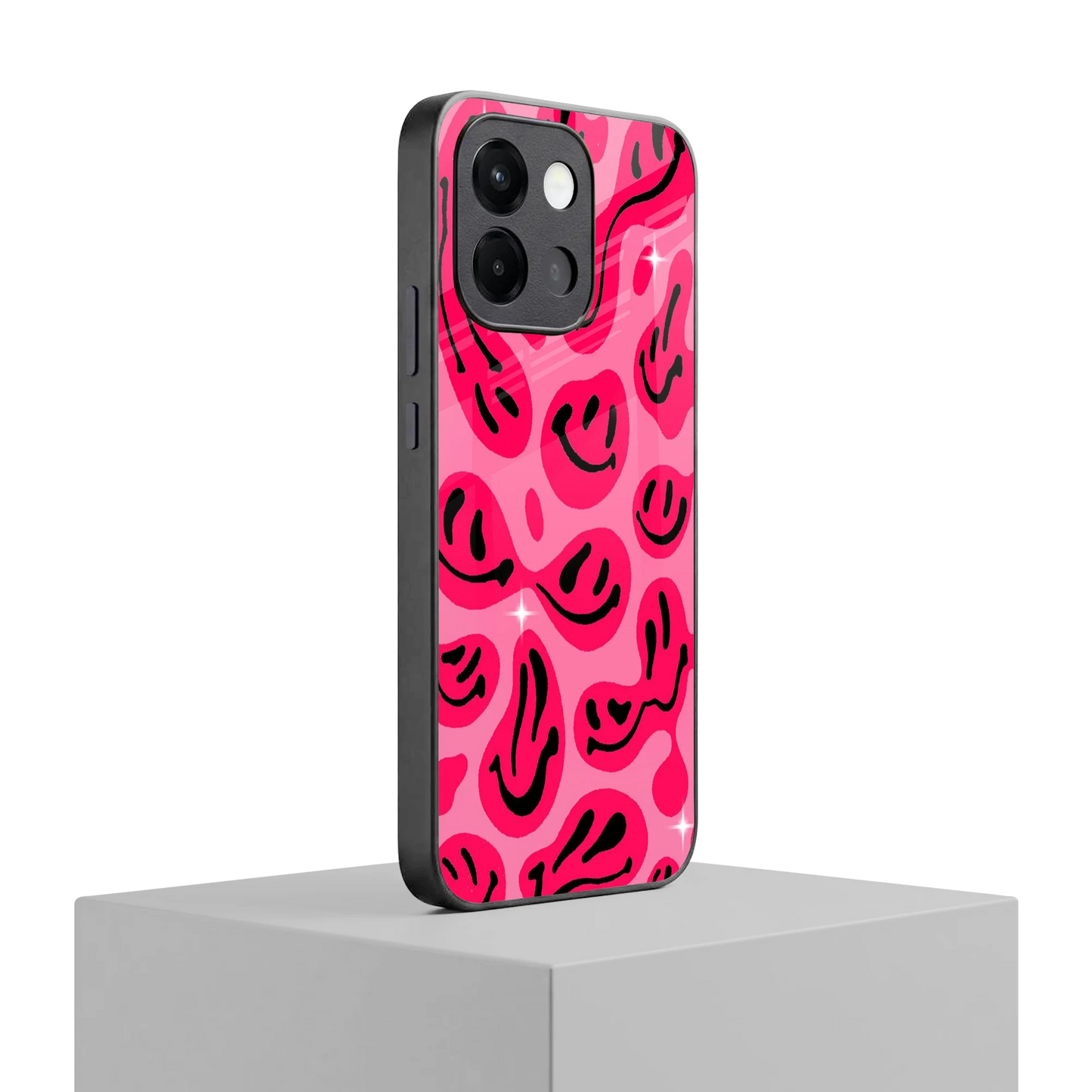 Acid Smiles Pink oneplus 13s mobile cover | shockproof glass phone case