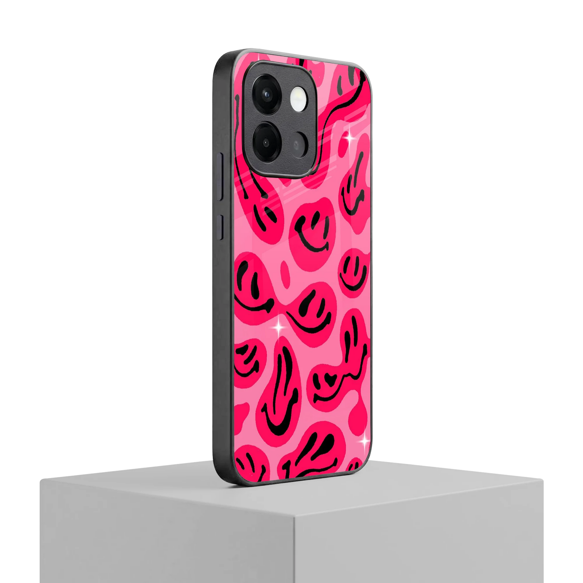 Acid Smiles Pink oneplus 13s mobile cover | shockproof glass phone case