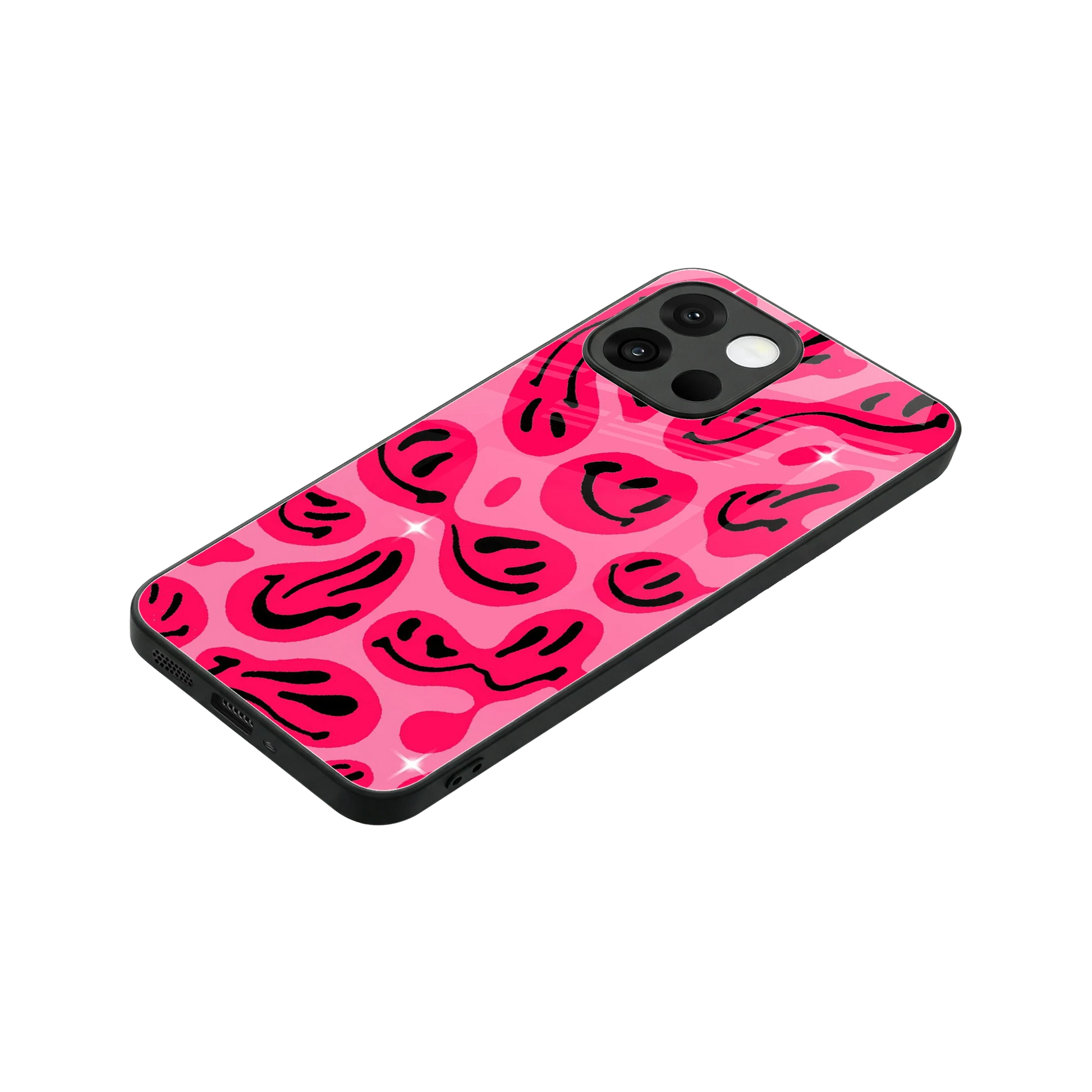 Acid Smiles Pink stylish phone case for oneplus 13s | glossy glass and slim fit