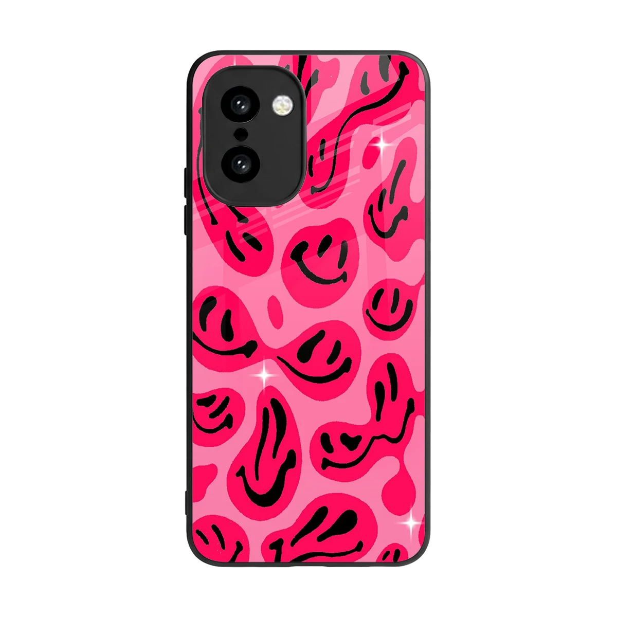Acid Smiles Pink back phone cover | glass case for oneplus 15r