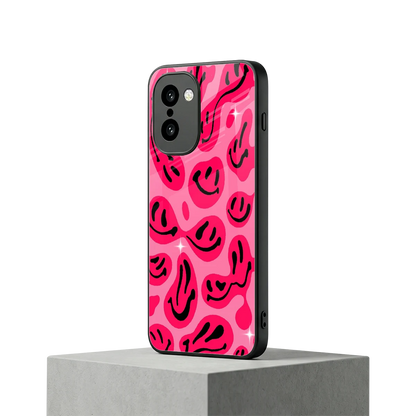 Acid Smiles Pink oneplus 15r mobile cover | shockproof glass phone case