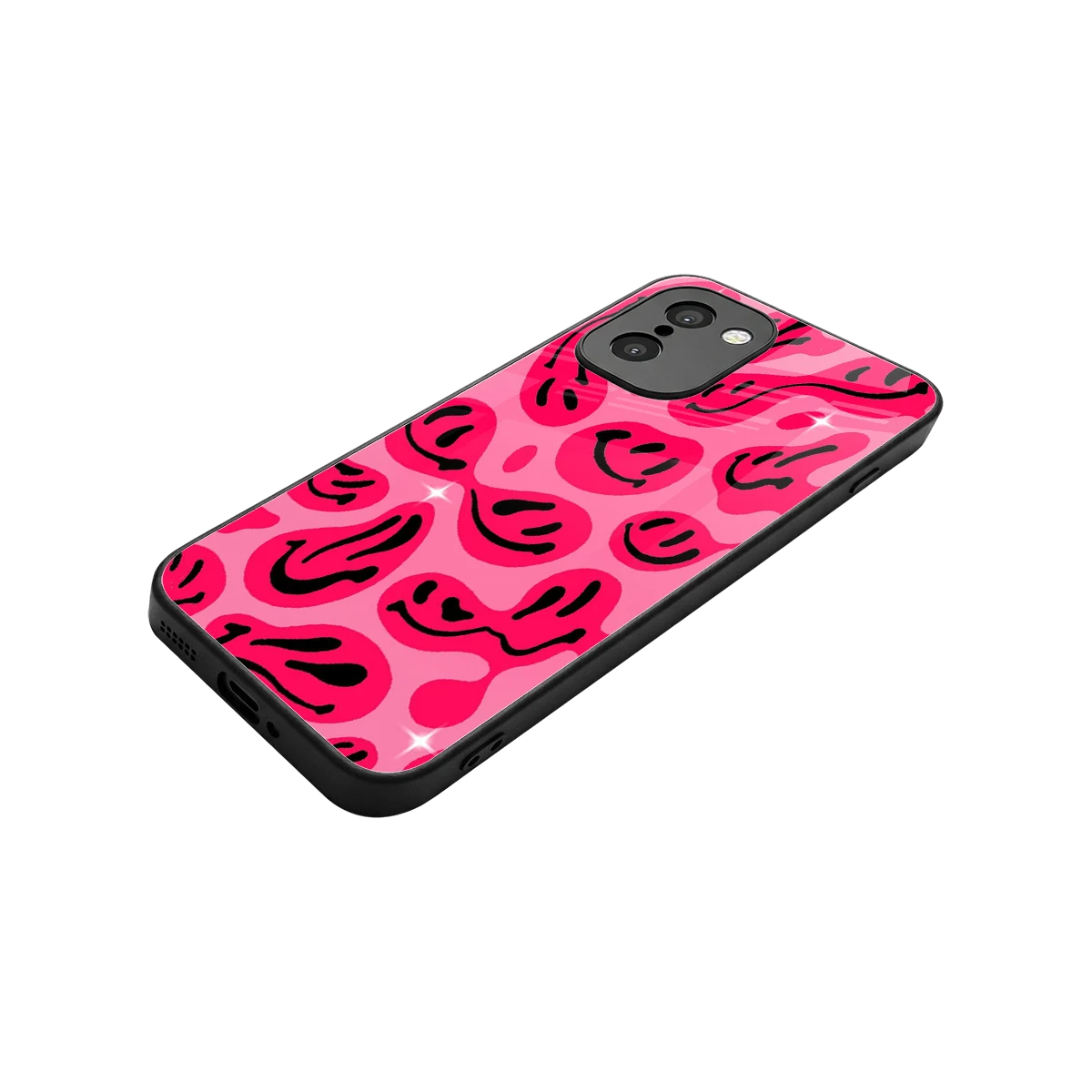 Acid Smiles Pink stylish phone case for oneplus 15r | glossy glass and slim fit