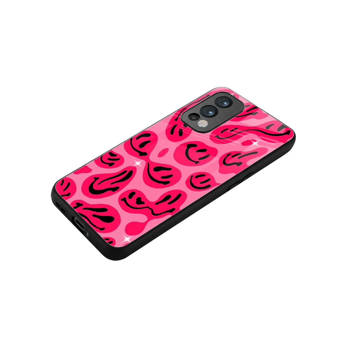 Acid Smiles Pink stylish phone case for oneplus nord 2 | glossy glass and slim fit