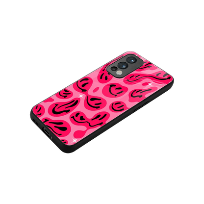 Acid Smiles Pink stylish phone case for oneplus nord 2 | glossy glass and slim fit