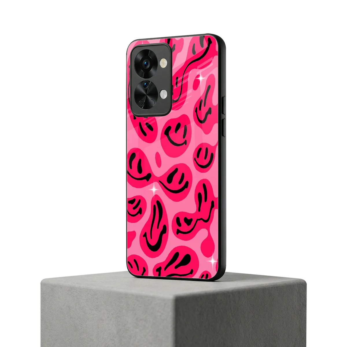 Acid Smiles Pink oneplus nord 2t mobile cover | shockproof glass phone case