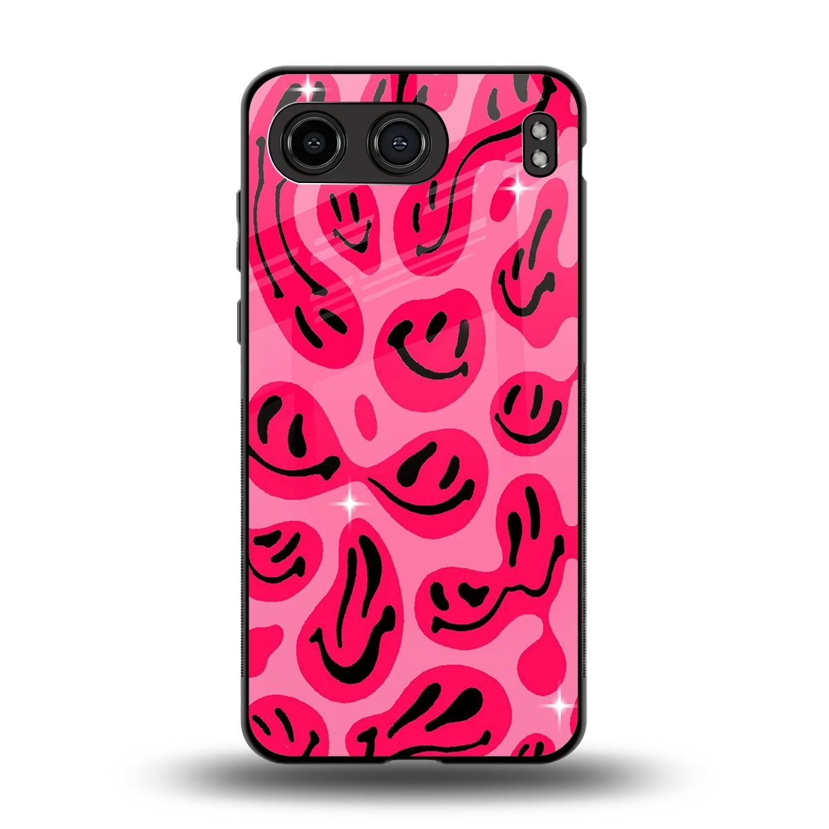Acid Smiles Pink back phone cover | glass case for oneplus nord 4