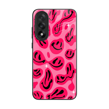 Acid Smiles Pink back phone cover | glass case for oneplus nord 5